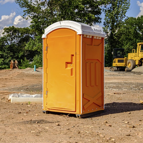 how often are the portable restrooms cleaned and serviced during a rental period in Ashton